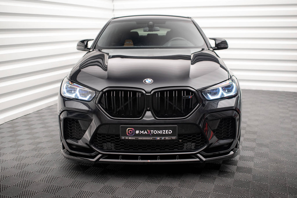 Maxton Design Street+ Spoilerlippe Front Ansatz V.2 passend für BMW X6 M F96 schwarz Hochglanz