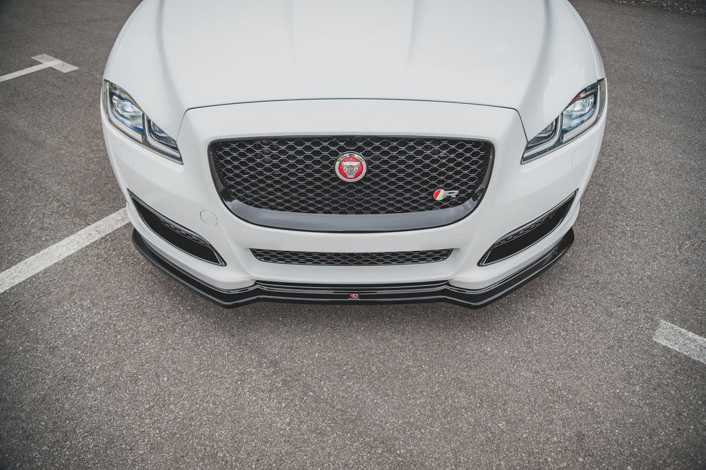 Maxton Design Street+ Spoilerlippe Front Ansatz passend für Jaguar XJ R-Sport X351 Facelift schwarz Hochglanz