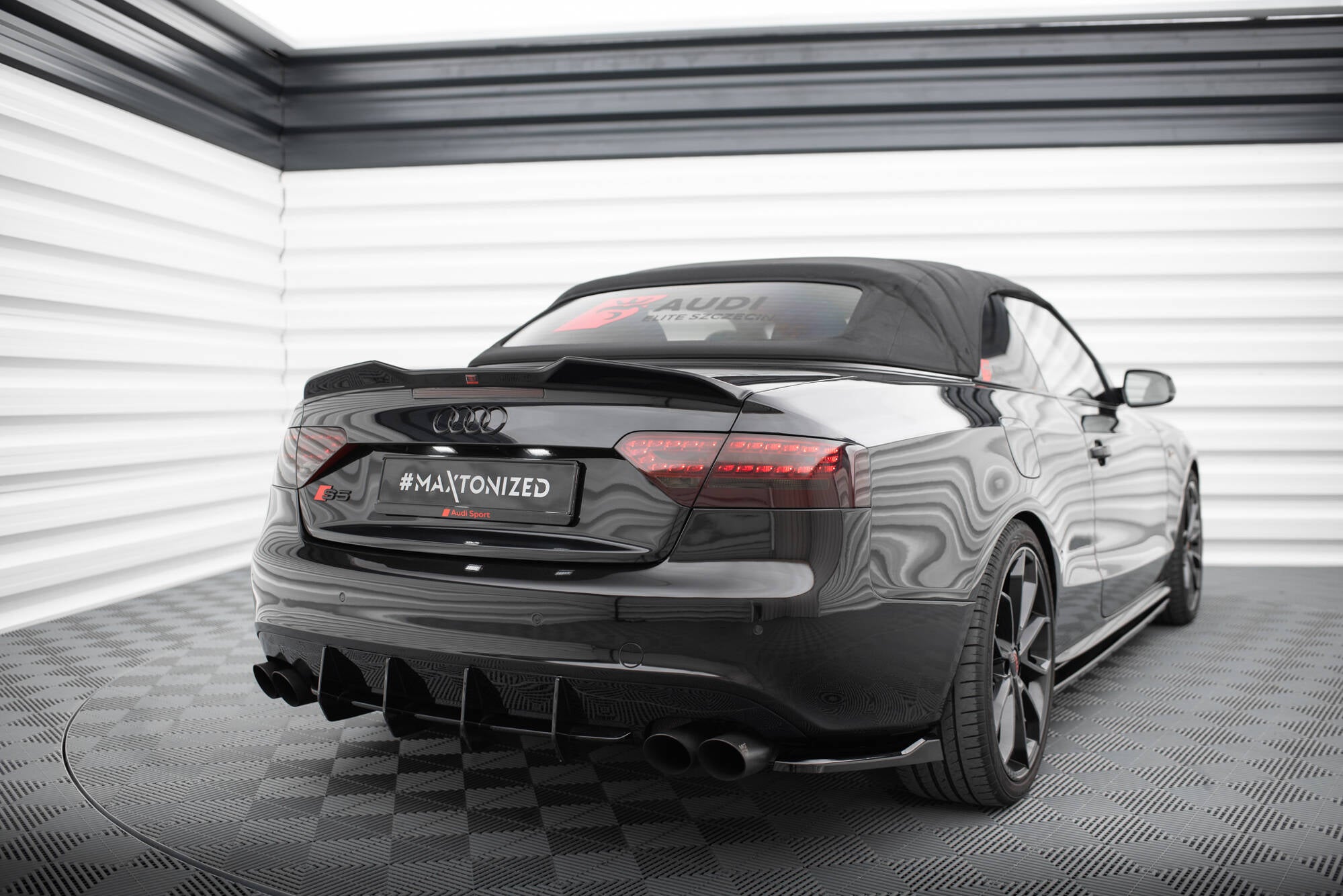 Maxton Design Spoiler CAP 3D passend für Audi S5 / A5 S-Line Cabrio 8T schwarz Hochglanz