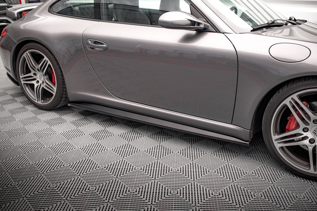 Maxton Design Street+ Seitenschweller Leisten passend für Porsche 911 Carrera / Carrera GTS 997 Facelift schwarz Hochglanz