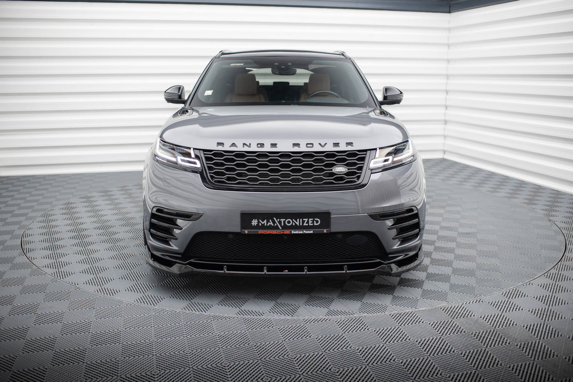 Maxton Design Street+ Spoilerlippe Front Ansatz passend für Land Rover Range Rover Velar R-Dynamic Mk1 schwarz Hochglanz
