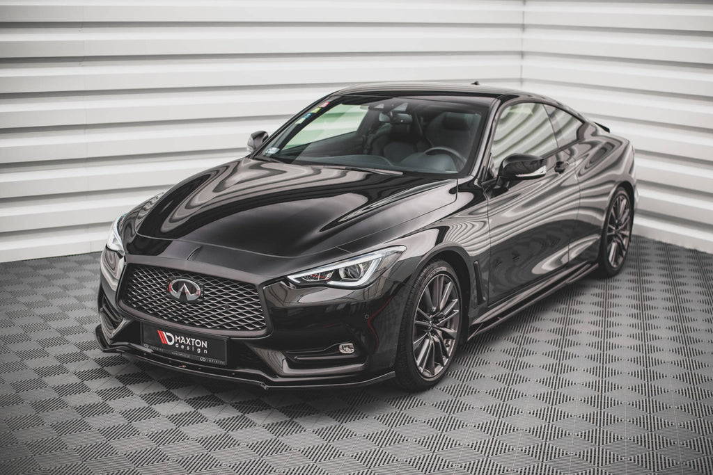 Maxton Design Street+ Spoilerlippe Front Ansatz passend für Infiniti Q60 S Mk2 schwarz Hochglanz