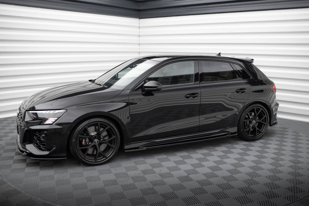 Maxton Design Street+ Seitenschweller Leisten passend für Audi RS3 Sportback 8Y schwarz Hochglanz