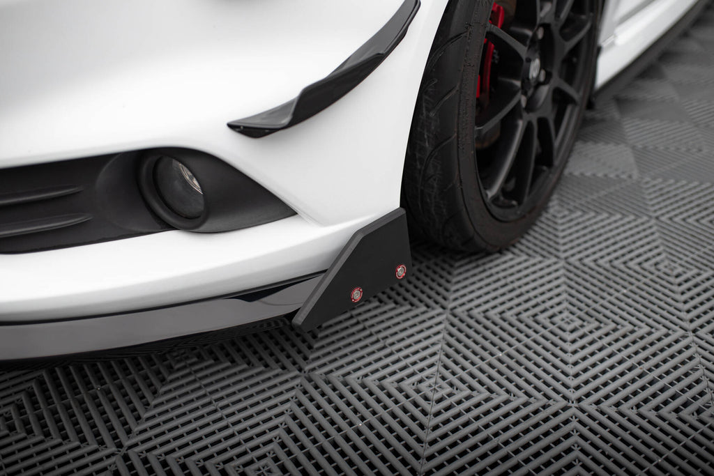 Maxton Design Street+ Spoilerlippe Front Ansatz V.6 + Flaps passend für Ford Fiesta ST Mk7 Facelift