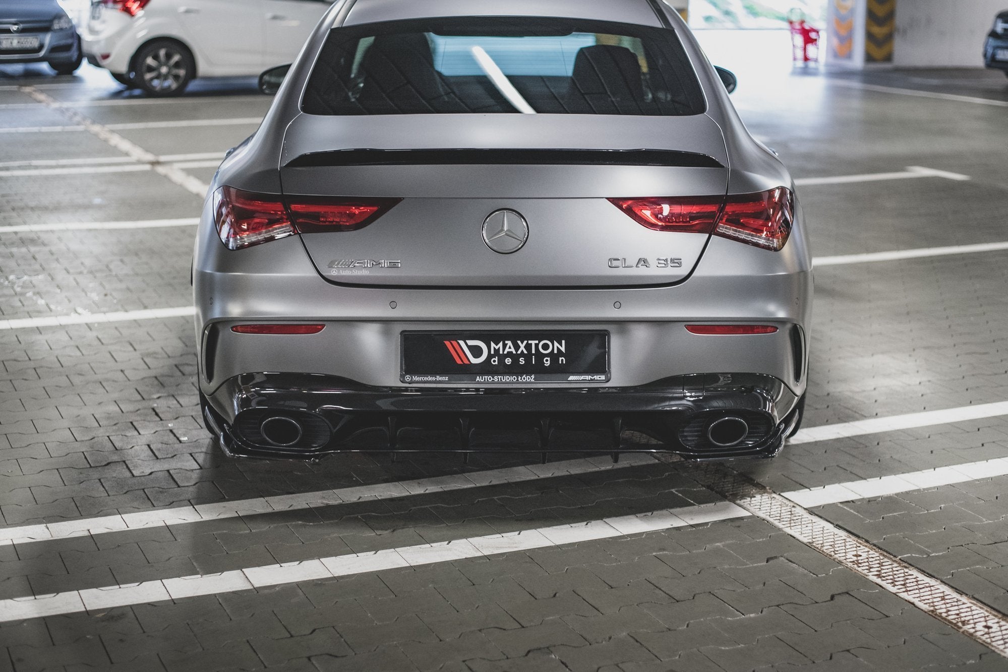 Maxton Design Diffusor Heck Ansatz passend für Mercedes-AMG CLA 35 Aero / 45 Aero C118 schwarz Hochglanz