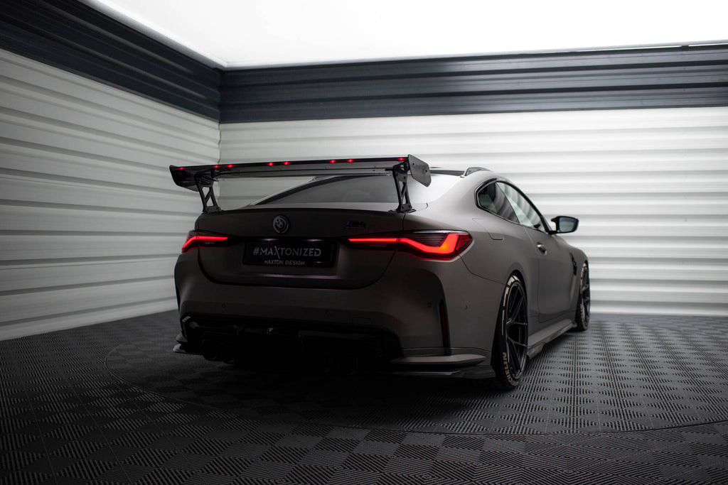 Maxton Design Carbon Spoiler With External Brackets Uprights + LED BMW M4 G82 / G82 Facelift / M440i / 4 M-Paket G22 / G22 Facelift für BMW 4er Coupe