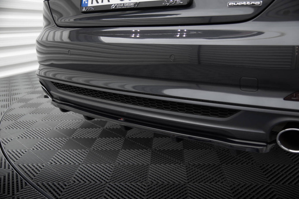 Maxton Design Heckansatz Audi A5 S-Line F5 Coupe / Sportback (mit einem vertikalen balken) schwarz Hochglanz für Audi A5 / S5 / RS5