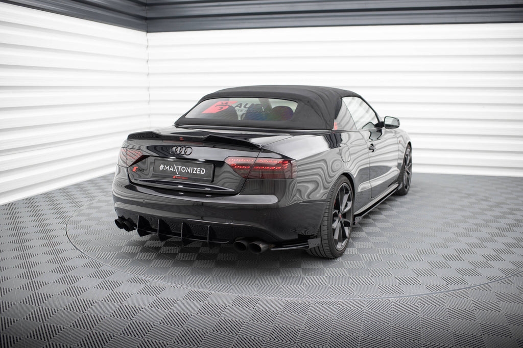 Maxton Design Hintere Seiten Flaps passend für Audi S5 / A5 S-Line Coupe / Cabriolet 8T schwarz Hochglanz