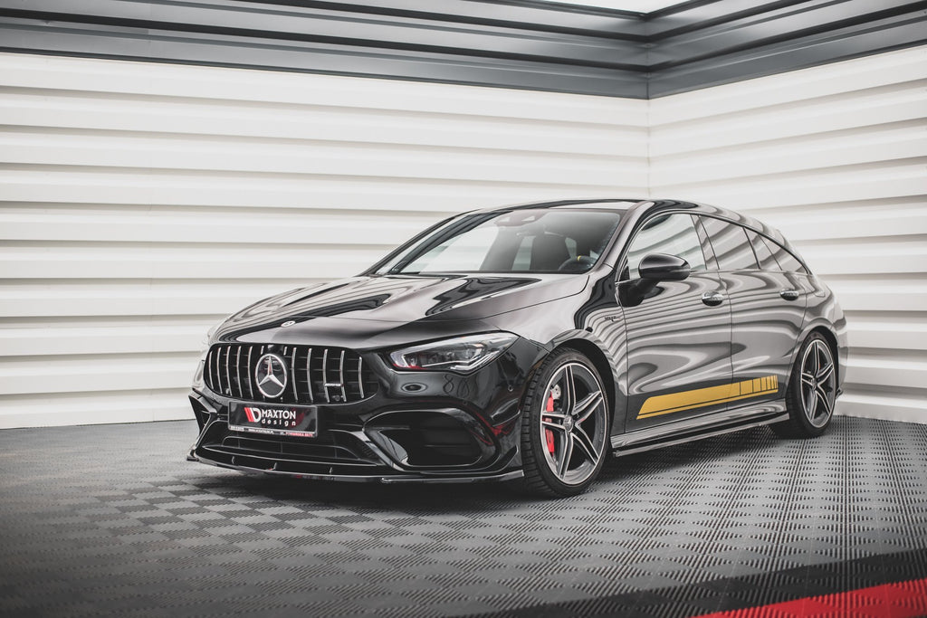 Maxton Design Street+ Spoilerlippe Front Ansatz V.3 passend für Mercedes-AMG CLA 45 Aero C118 schwarz Hochglanz