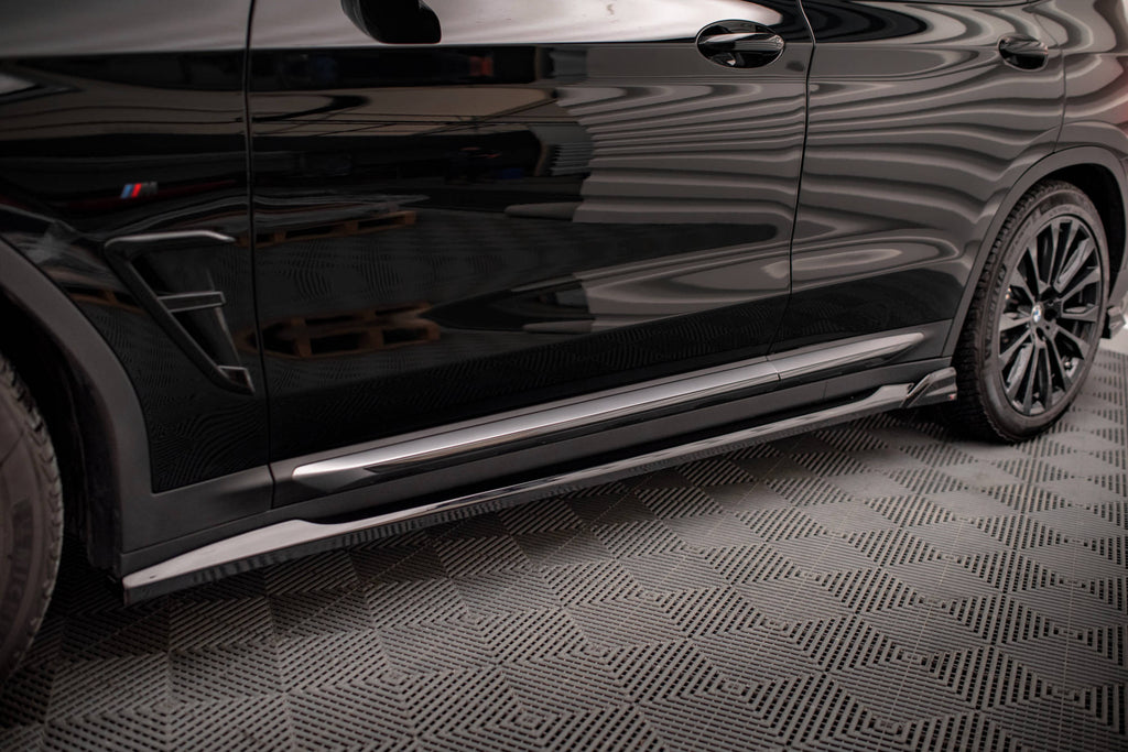 Maxton Design Street+ Seitenschweller Leisten passend für BMW X3 G01 schwarz Hochglanz