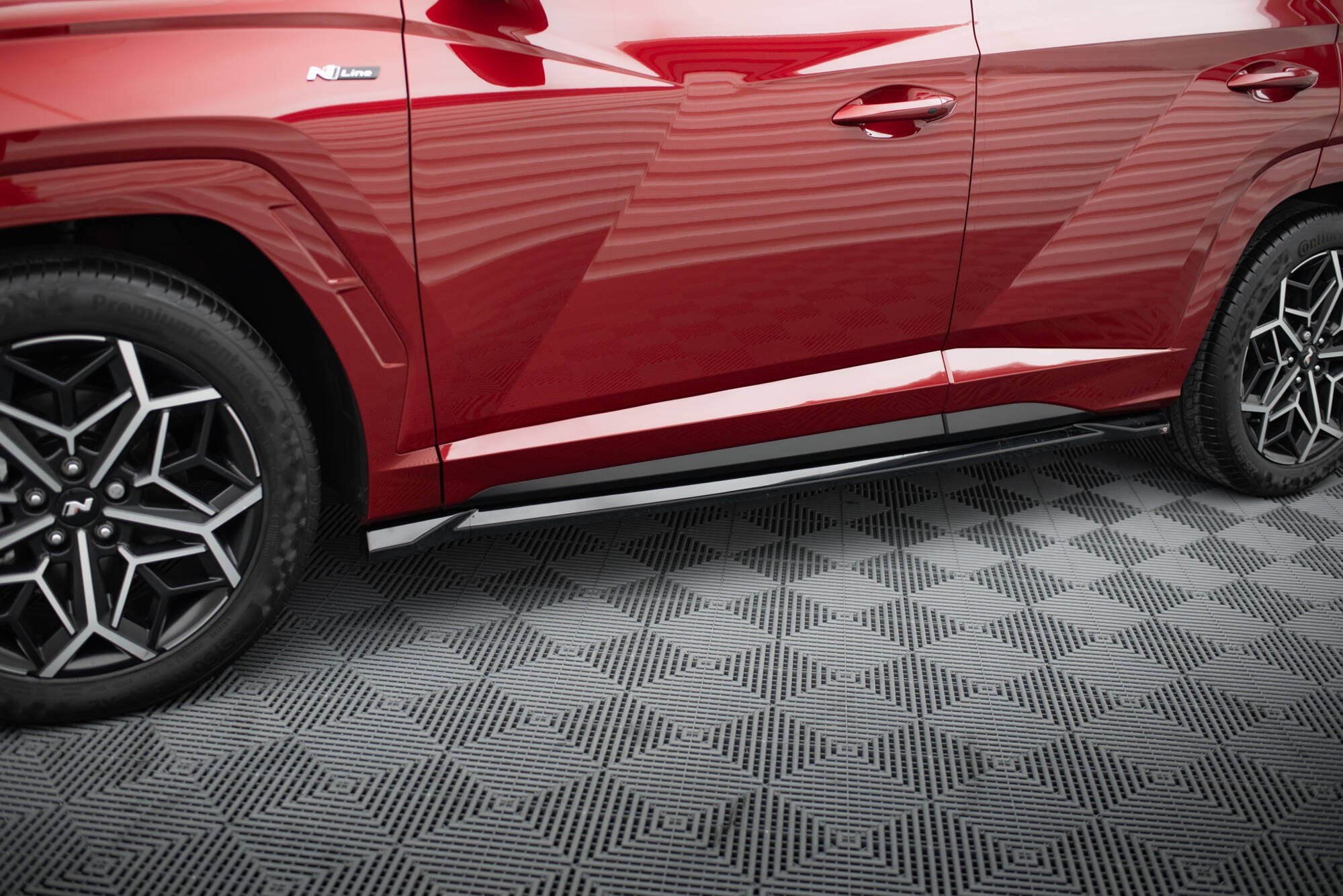 Maxton Design Street+ Seitenschweller Leisten passend für Hyundai Tucson N-Line Mk4 Facelift schwarz Hochglanz