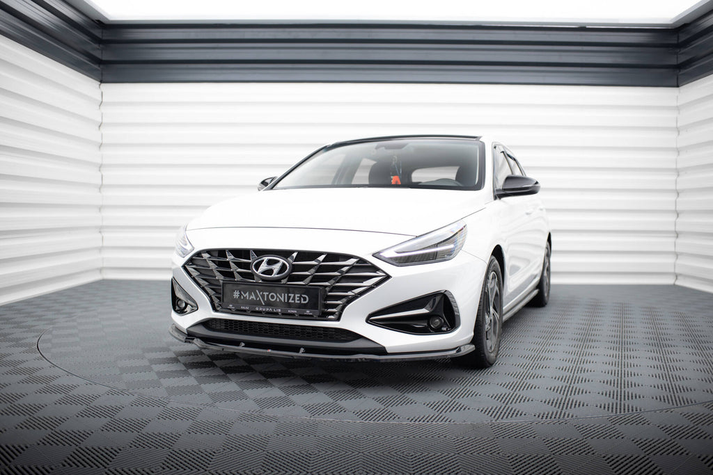 Maxton Design Street+ Spoilerlippe Front Ansatz V.1 passend für Hyundai I30 Mk3 Facelift schwarz Hochglanz