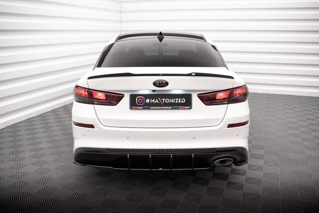 Maxton Design Heck Ansatz Flaps Diffusor V.2 passend für Kia Optima Mk4 Facelift schwarz Hochglanz