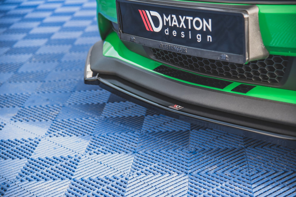 Maxton Design Street+ Spoilerlippe Front Ansatz V.2 + Flaps passend für Ford Mustang GT Mk6 Facelift