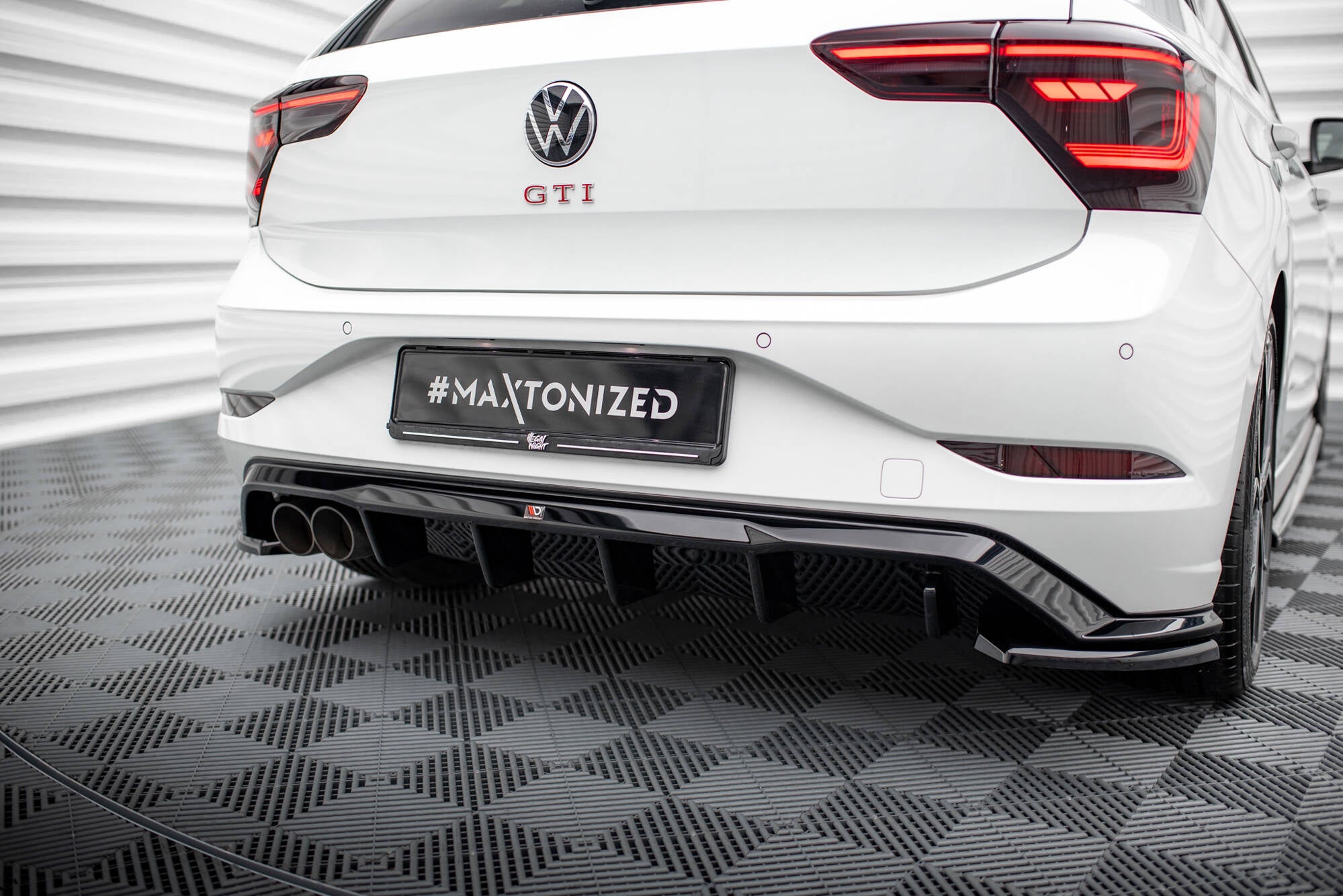 Maxton Design Diffusor Heck Ansatz passend für VW Polo GTI Mk6 Facelift