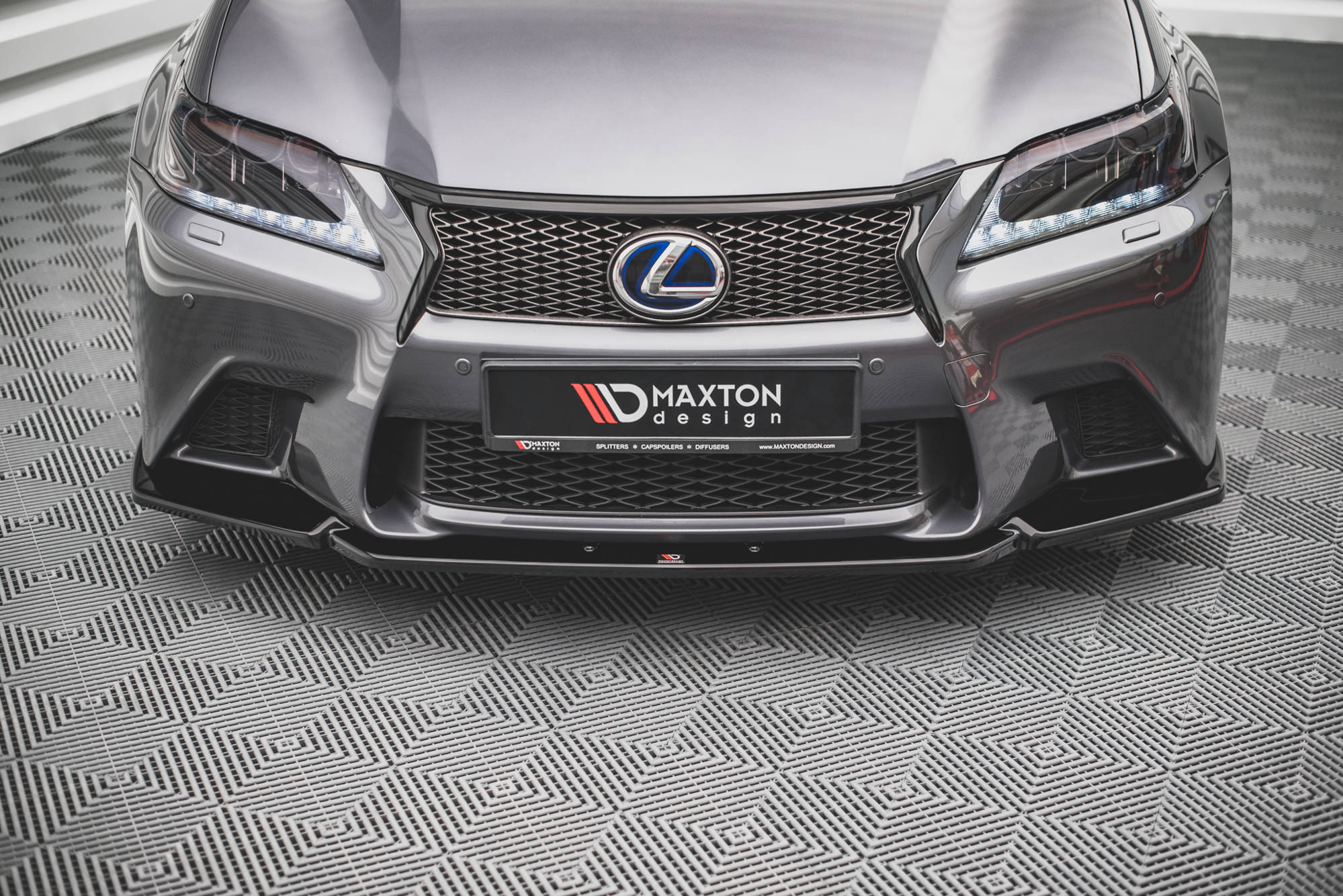 Maxton Design Street+ Spoilerlippe Front Ansatz V.1 passend für Lexus GS F Sport Mk4 (L10) schwarz Hochglanz