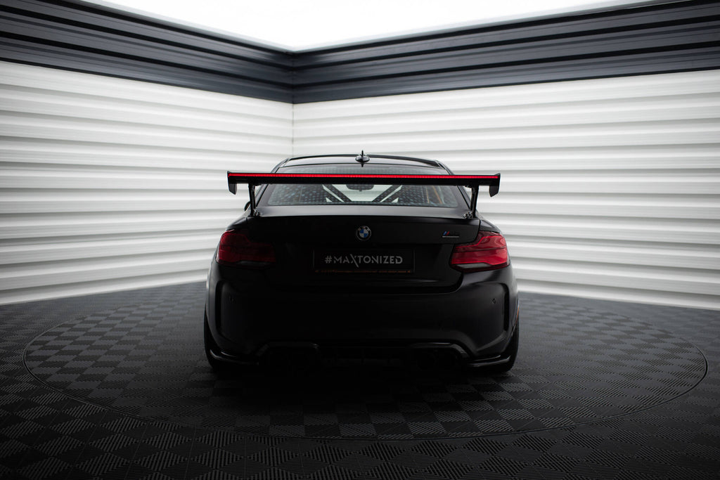 Maxton Design Carbon Spoiler With External Brackets Uprights + LED BMW M2 F87 / 2 / 2 M-Paket F22 für BMW M2 F87