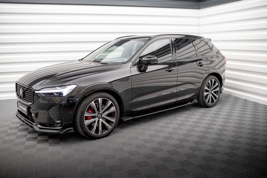 Maxton Design Street+ Seitenschweller Leisten passend für Volvo XC60 R-Design Mk2 Facelift schwarz Hochglanz