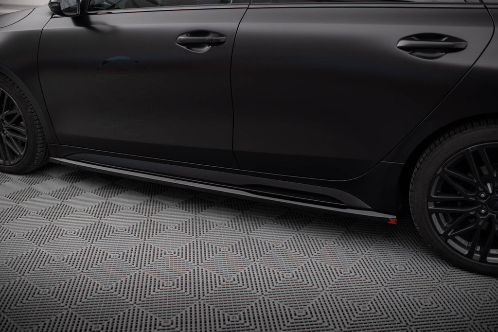 Maxton Design Street+ Seitenschweller Leisten passend für Kia Proceed GT / GT-Line Mk1 Facelift / Ceed GT Mk3 Facelift schwarz Hochglanz