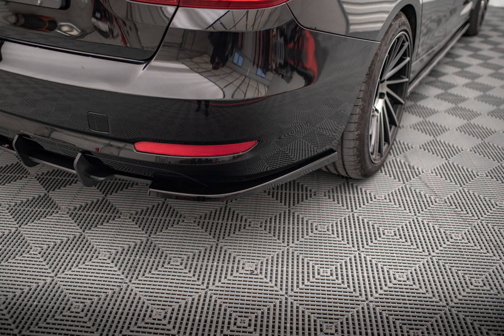 Maxton Design Heck Ansatz Flaps Diffusor passend für BMW 3er GT F34 schwarz Hochglanz