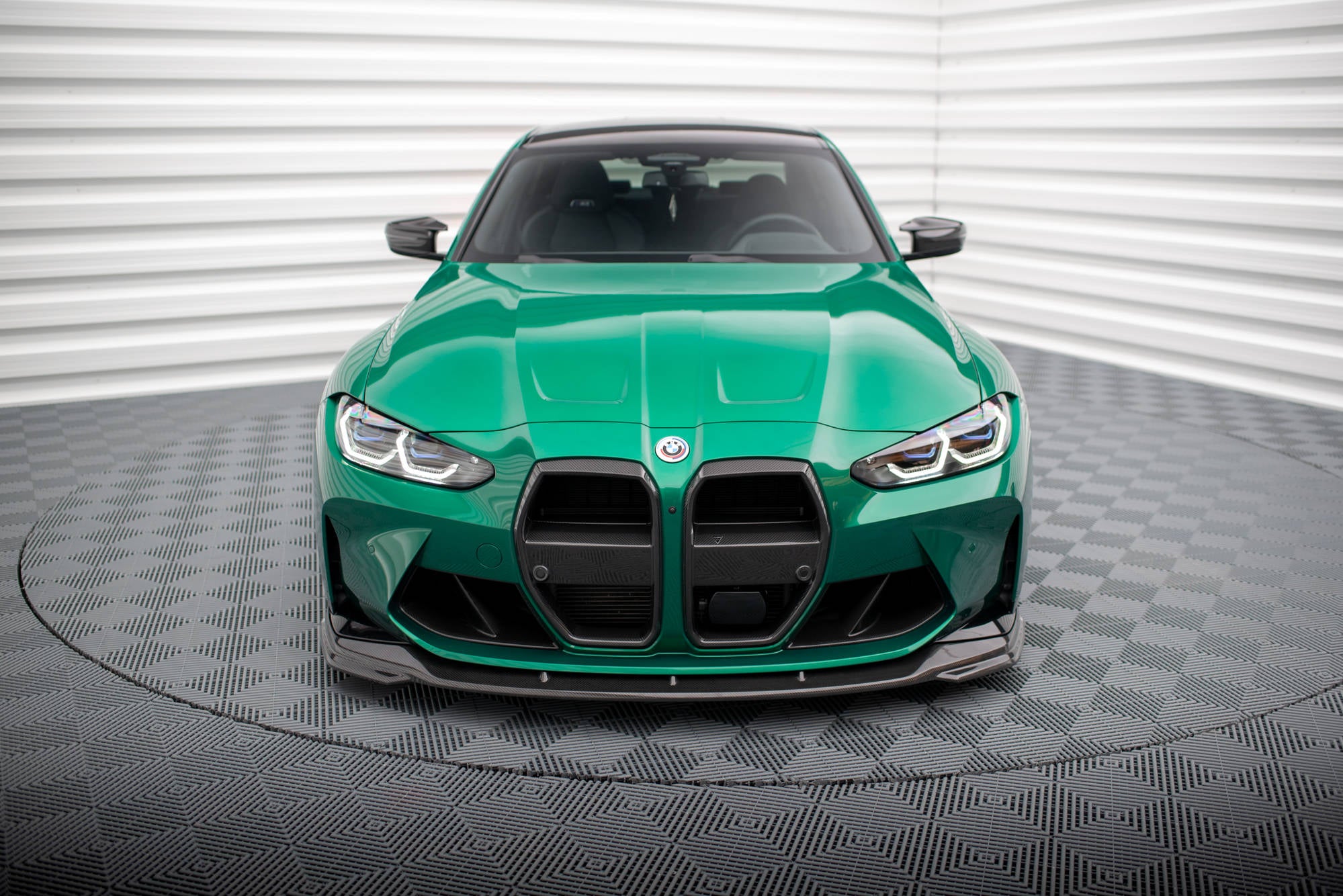 Maxton Design Prepreg Carbon Fiber Street+ Spoilerlippe Front Ansatz V.2 passend für BMW M3 Limousine / Touring G80 / G81