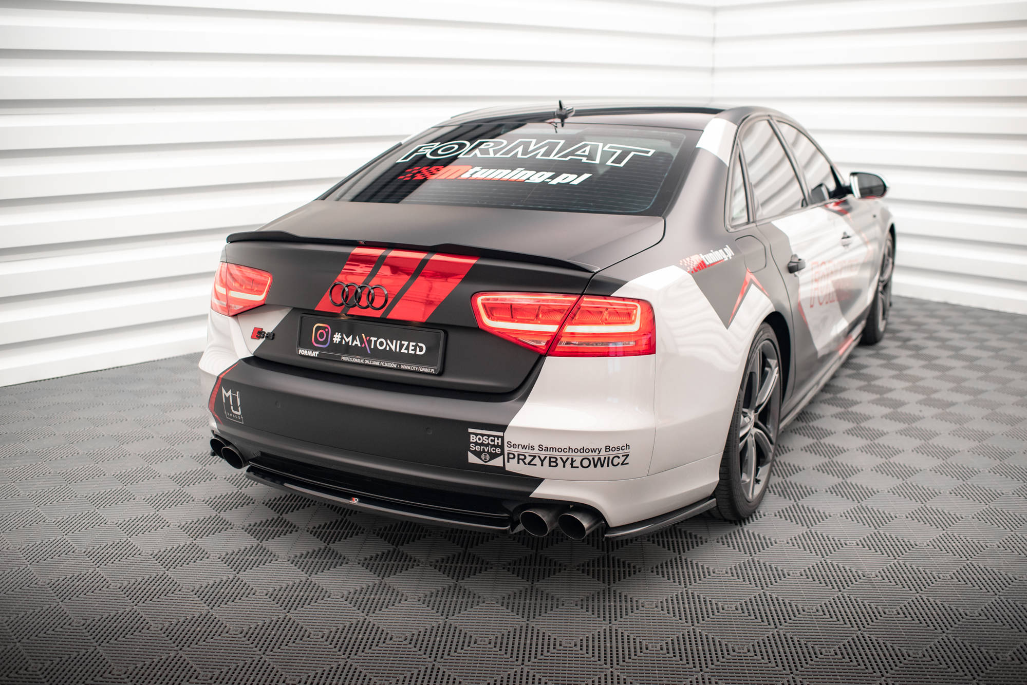 Maxton Design Heckansatz Audi S8 D4 schwarz Hochglanz für Audi A8