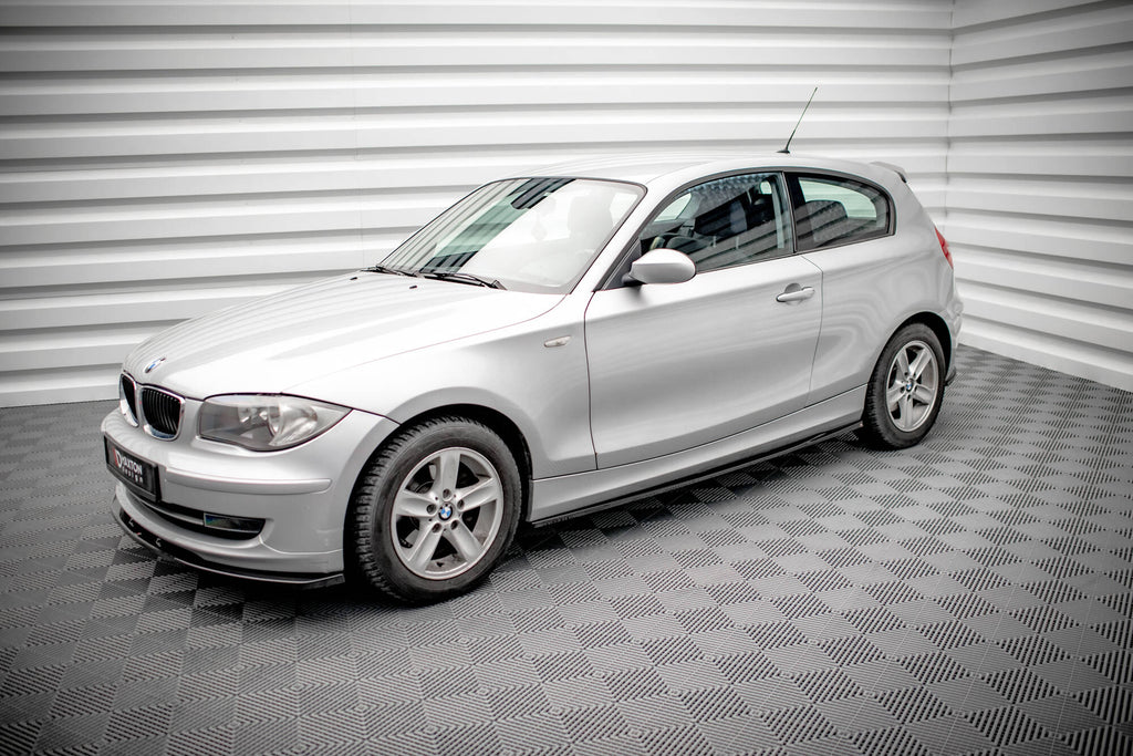 Maxton Design Street+ Seitenschweller Leisten V.2 passend für BMW 1er E81 Facelift schwarz Hochglanz