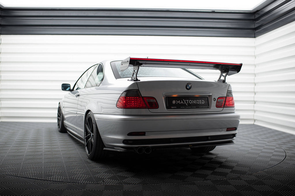 Maxton Design Carbon Spoiler With External Brackets Uprights + LED BMW 3er Coupe E46 für BMW 3er E46