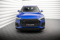 Maxton Design Street+ Spoilerlippe Front Ansatz V.1 passend für Audi SQ5 / Q5 S-Line SUV / Sportback Mk2 Facelift schwarz Hochglanz