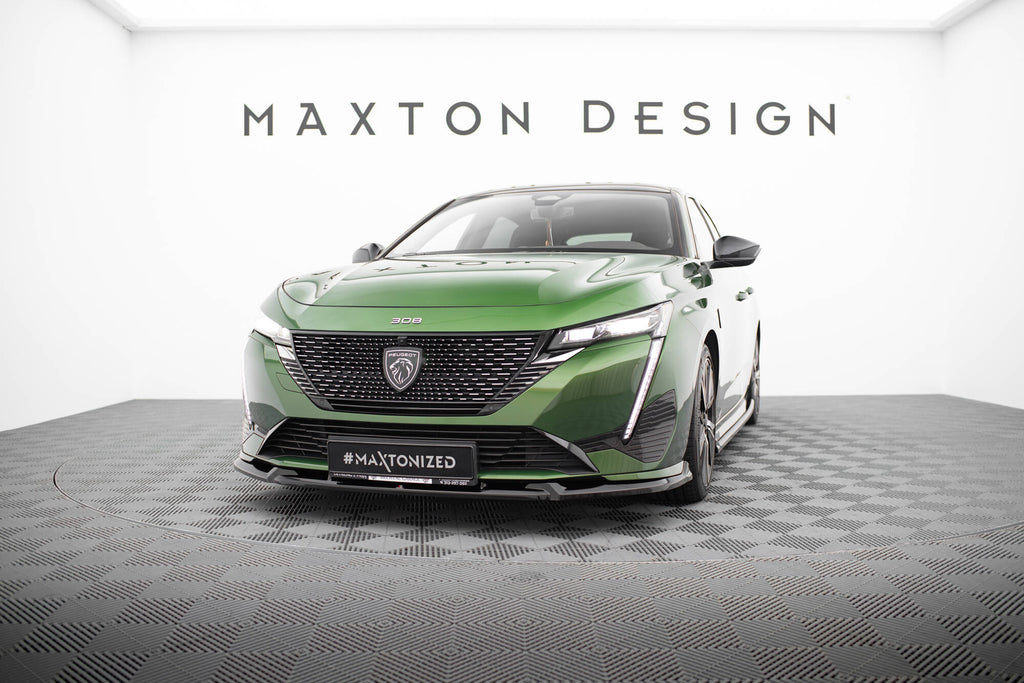 Maxton Design Street+ Spoilerlippe Front Ansatz passend für Peugeot 308 GT Mk3 schwarz Hochglanz
