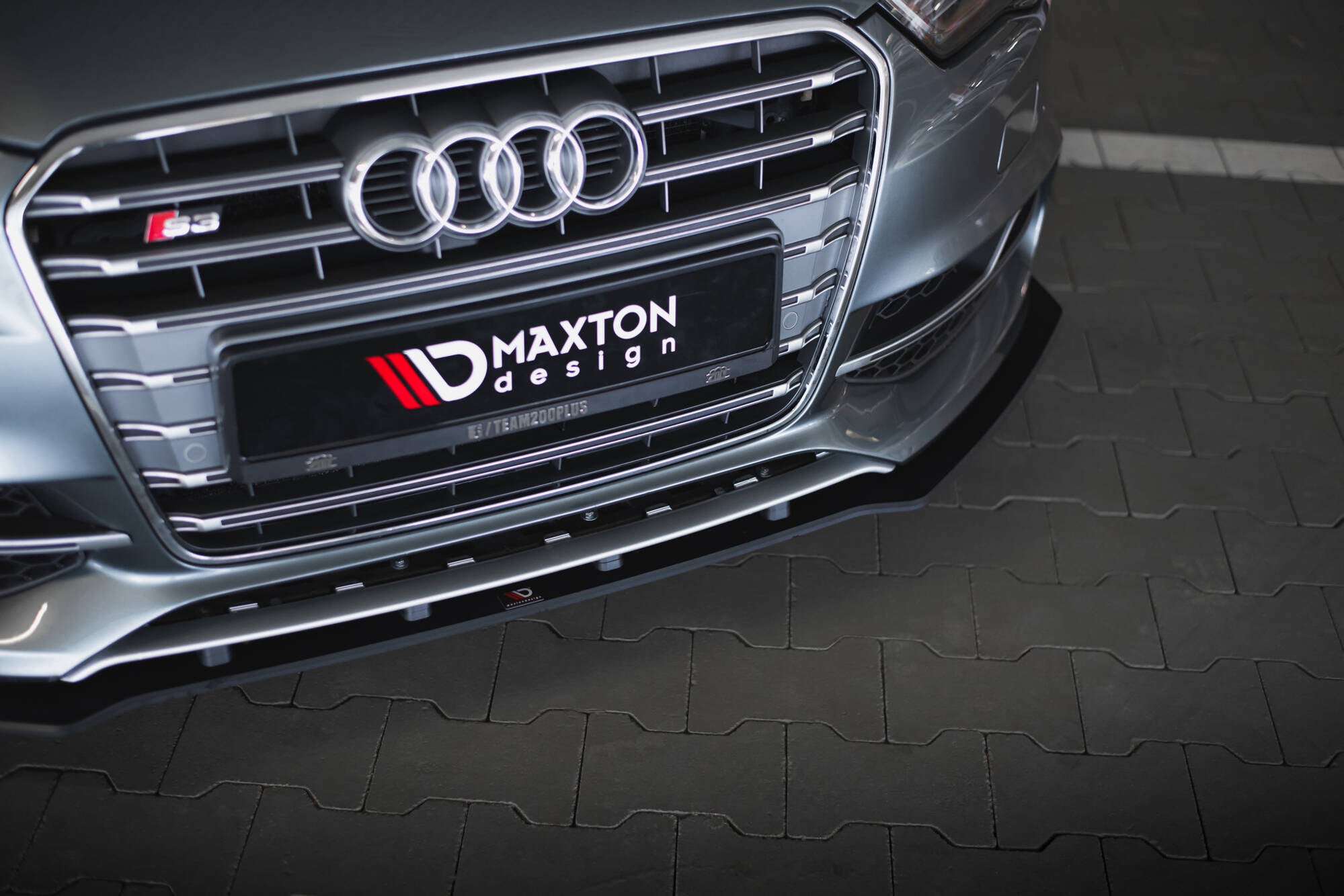 Maxton Design Street Pro Street+ Spoilerlippe Front Ansatz passend für Audi S3 / A3 S-Line Limousine 8V
