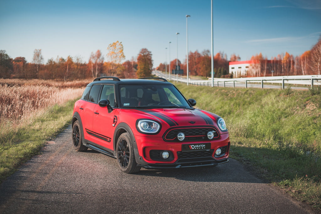 Maxton Design Street+ Spoilerlippe Front Ansatz V.1 passend für Mini Countryman Mk2 F60 JCW schwarz Hochglanz