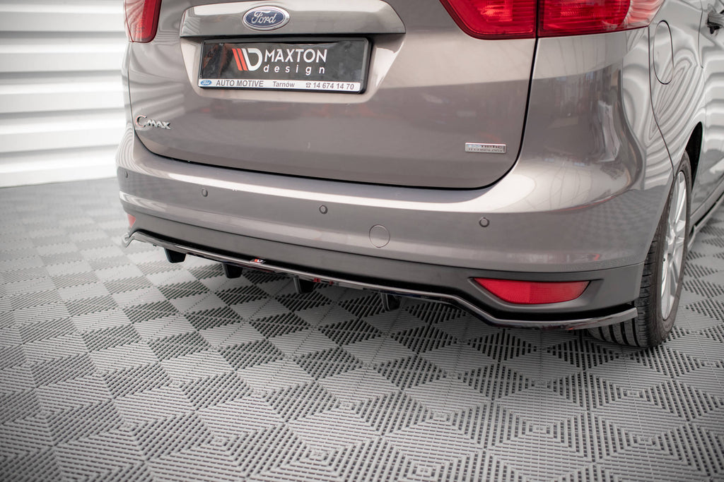 Maxton Design Street+ Mittlerer Diffusor RACE passend für Ford C-Max Mk2 schwarz Hochglanz