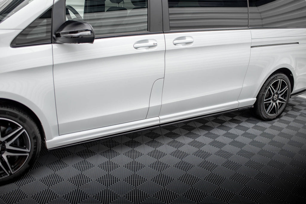 Maxton Design Street+ Seitenschweller Leisten passend für V.1 passend für Mercedes-Benz V-Klasse Extra Long AMG-Line W447 schwarz Hochglanz