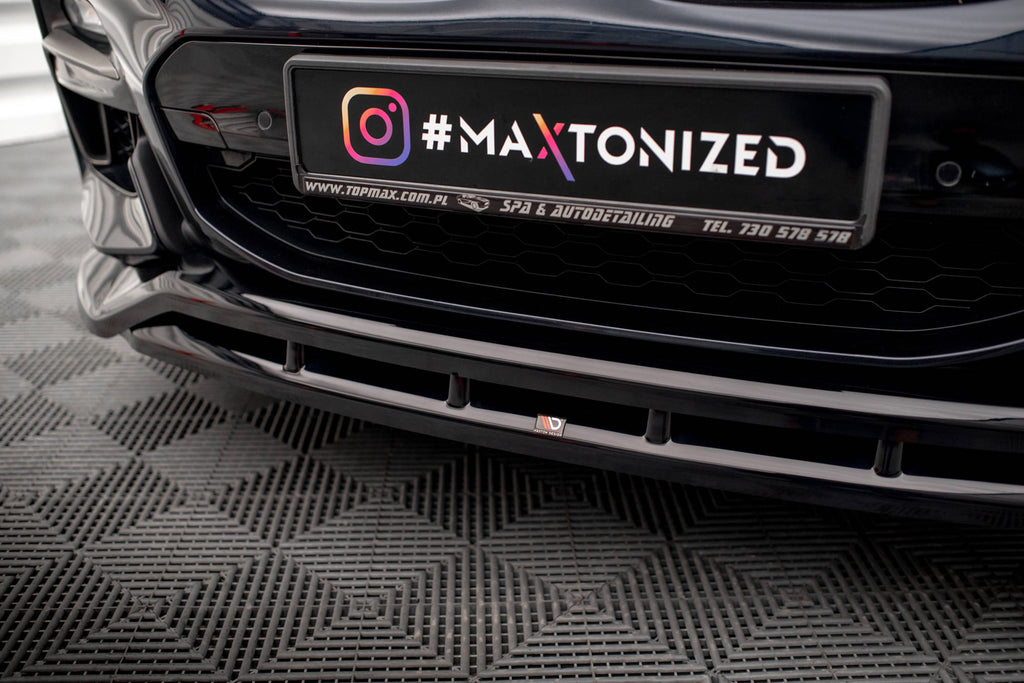 Maxton Design Street+ Spoilerlippe Front Ansatz V.2 passend für BMW X4 M-Paket G02 schwarz Hochglanz