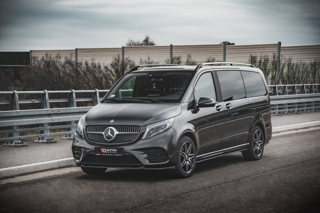 Maxton Design Street+ Spoilerlippe Front Ansatz V.1 passend für Mercedes-Benz V-Klasse AMG-Line W447 Facelift schwarz Hochglanz