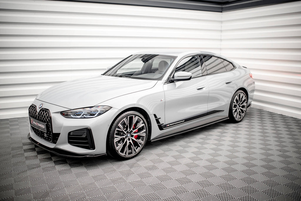 Maxton Design Street+ Seitenschweller Leisten V.2 passend für BMW i4 M-Paket G26 schwarz Hochglanz