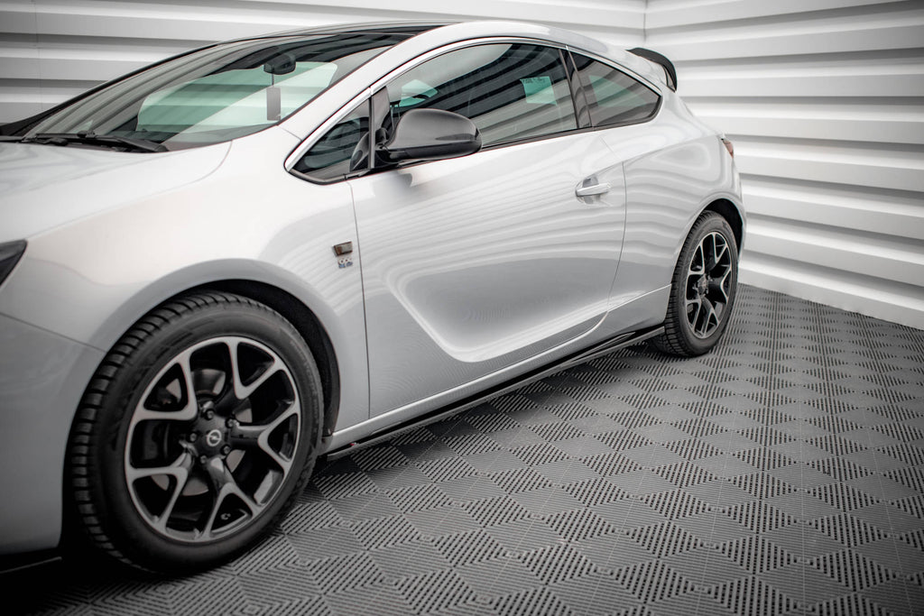 Maxton Design Street+ Seitenschweller Leisten passend für Opel Astra GTC OPC-Line J schwarz Hochglanz