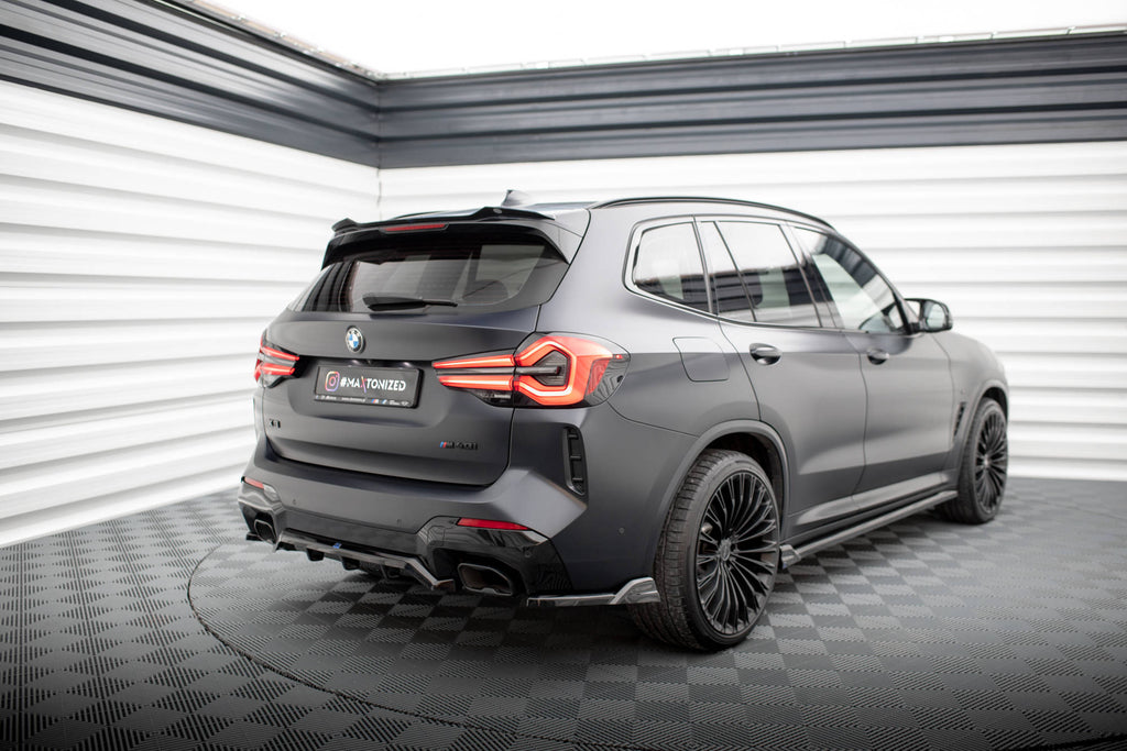 Maxton Design Heck Ansatz Flaps Diffusor passend für BMW X3 M-Paket G01 Facelift schwarz Hochglanz