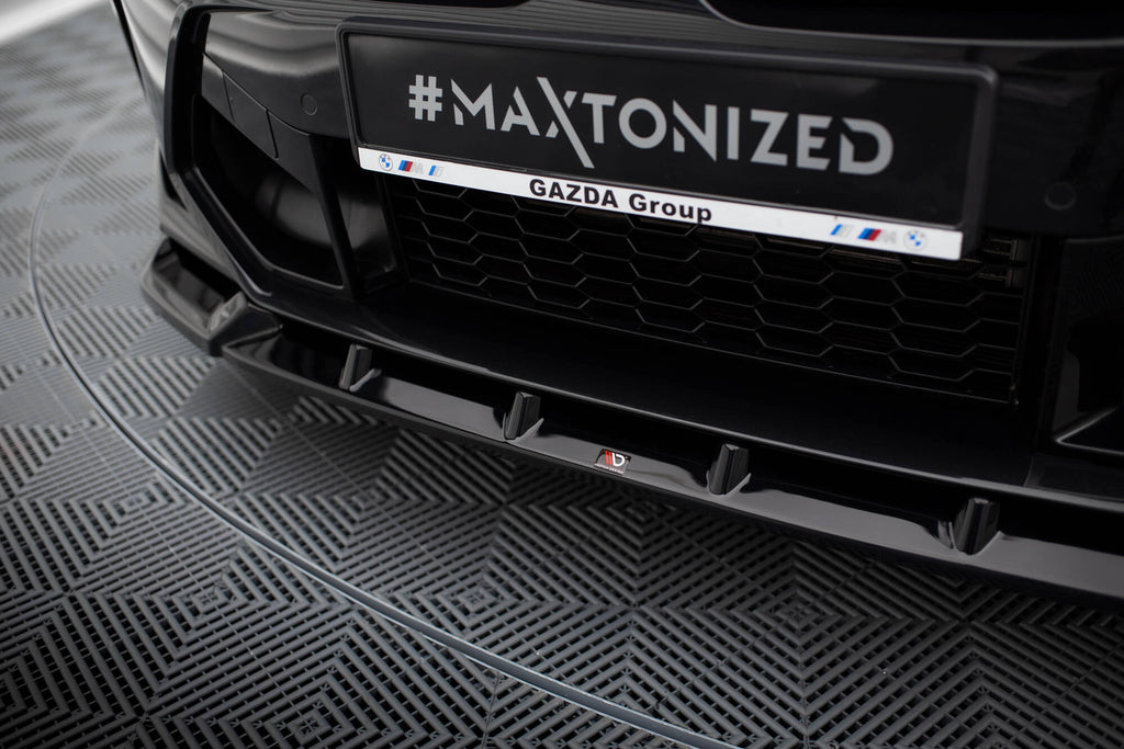 Maxton Design Street+ Spoilerlippe Front Ansatz V.1 passend für BMW X3 M F97 Facelift schwarz Hochglanz
