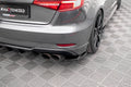Maxton Design Heck Ansatz Flaps Diffusor V.1 passend für Audi S3 Sportback 8V Facelift schwarz Hochglanz