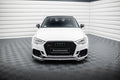 Maxton Design Street+ Spoilerlippe Front Ansatz V.5 passend für Audi RS3 Limousine 8V Facelift schwarz Hochglanz