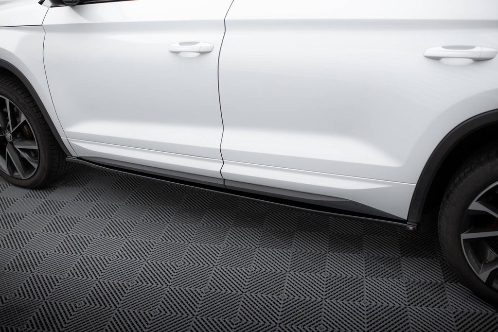 Maxton Design Street+ Seitenschweller Leisten passend für Skoda Kodiaq Sportline/RS Mk1 / Mk1 Facelift schwarz Hochglanz
