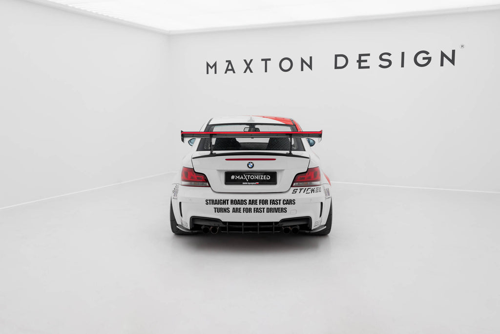 Maxton Design Carbon Spoiler With Internal Brackets Uprights V.1 + LED BMW 1er M E82 für BMW M1 E82