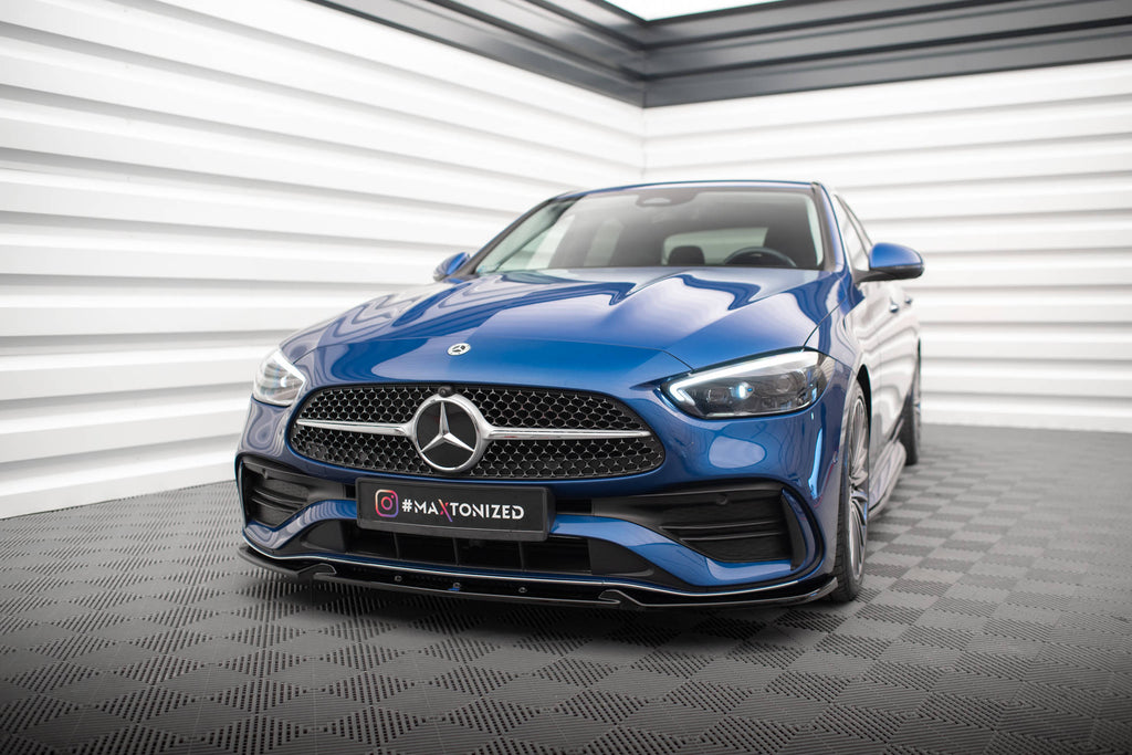 Maxton Design Street+ Spoilerlippe Front Ansatz V.1 passend für Mercedes-Benz C AMG-Line / 43 AMG W206 schwarz Hochglanz