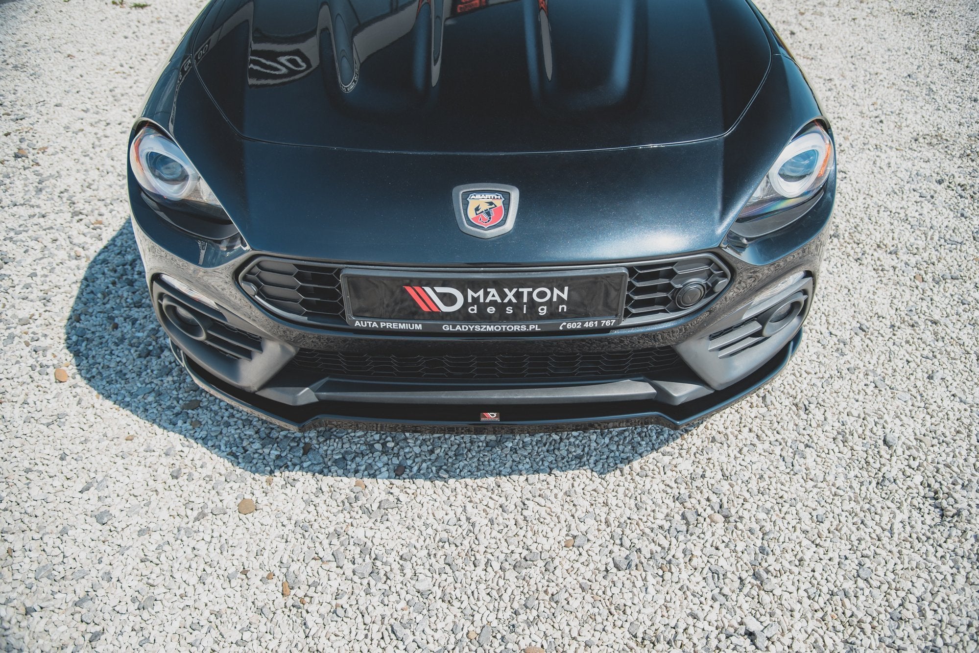 Maxton Design Street+ Spoilerlippe Front Ansatz passend für Abarth 124 Spider schwarz Hochglanz