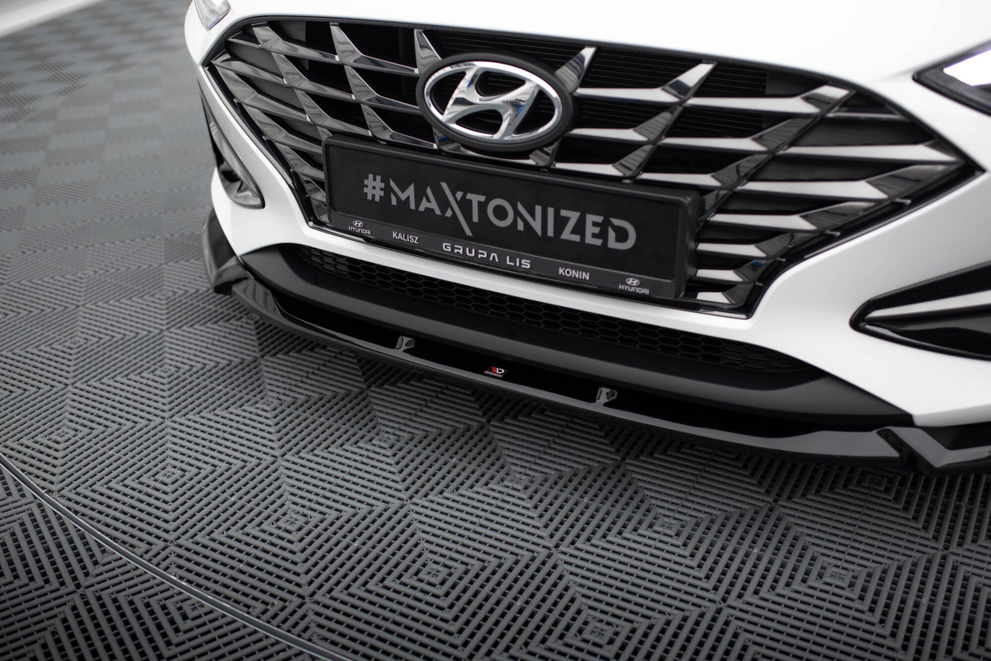 Maxton Design Street+ Spoilerlippe Front Ansatz V.2 passend für Hyundai I30 Mk3 Facelift schwarz Hochglanz