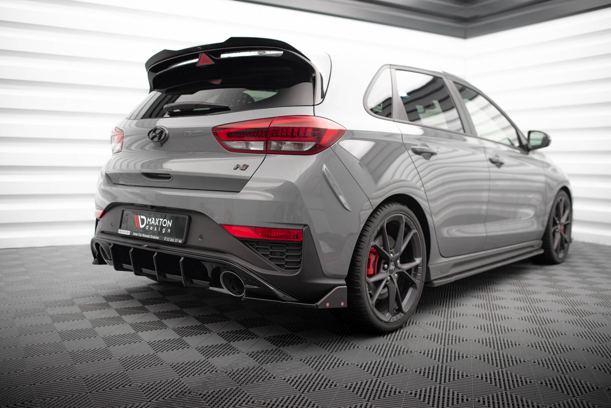 Maxton Design Heck Ansatz Flaps Diffusor V.4 + Flaps passend für Hyundai I30 N Hatchback Mk3 Facelift
