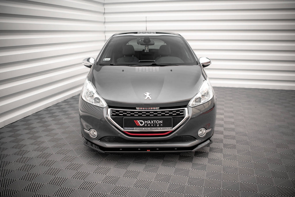 Maxton Design Street+ Spoilerlippe Front Ansatz V.1 passend für Peugeot 208 GTi Mk1 schwarz Hochglanz