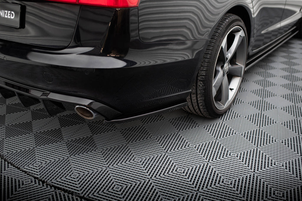 Maxton Design Heck Ansatz Flaps Diffusor V.3 passend für Audi A6 Avant / Limousine C7 schwarz Hochglanz